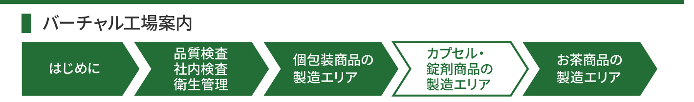 バーチャル工場案内4-カプセル・錠剤商品の製造エリア